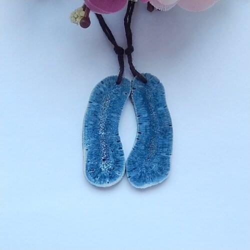 Natural blue Coral Gemstone Earring Bead,Fashion Earring Jewelry,37x15x3mm,4.4g