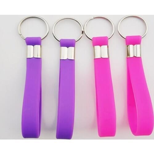 LOGO Customized Print Promotion Gift Silicone Keychain High Quality Make Design Own Silicone Bracelet