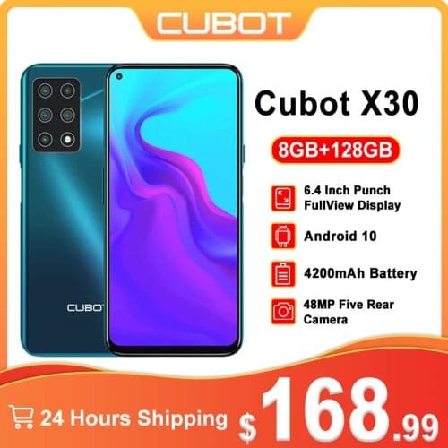 Cubot X30 NFC Smartphone 8GB+256GB 48MP 5 Camera 32MP Selfie 6.4" FHD+ Fullview Display Android 10 Global Version Helio P60
