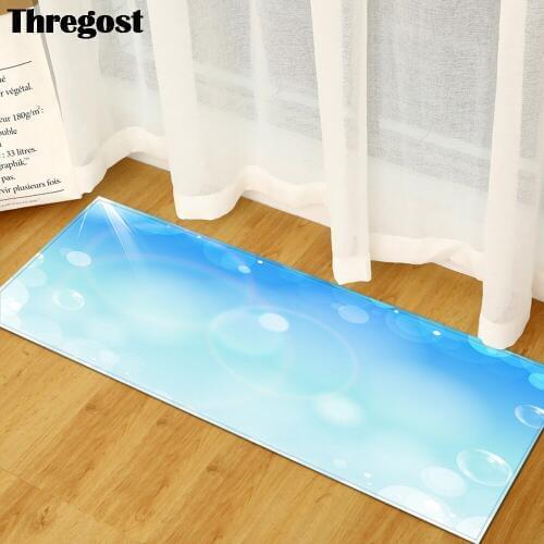 Thregost Modern Kitchen Carpet Anti-Slip Washable Long Microfiber Floor Mats Home Living Room Hallway Decor Mat