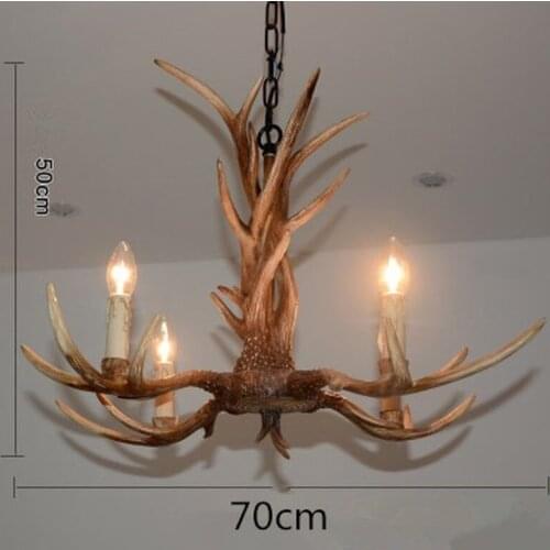 Europe Country 4 Heads Brown Dining Room Antler Chandeliers Lights Pendant Lamps Ceiling Fixtures Lighting, E14 110-240V