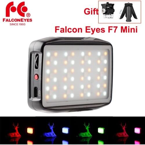 Falconeyes F7 Mini RGB LED Light Photography Fill Lamp for Camera Smartphone Studio Video Youtube vlog Live Show Lighting