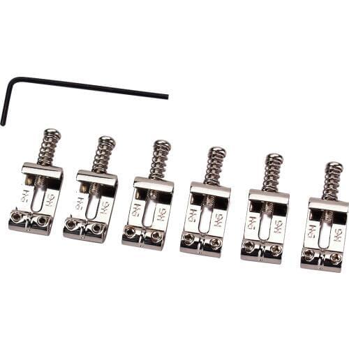 Pack Of 6 High Quality Guitar Saddle Bridge With Wrench Pratical Guitar Parts for Strat Tele Guitar Replacement