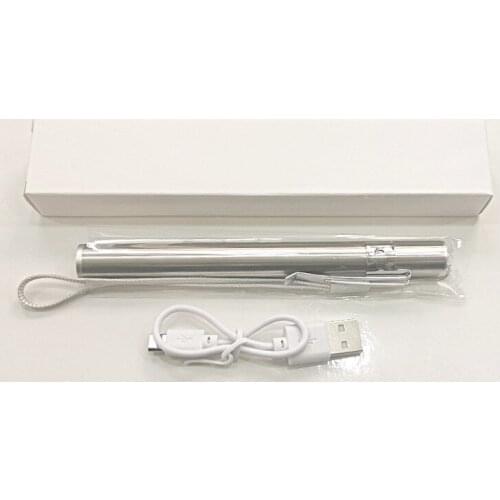 USB Mini Rechargeable Flashlight Stainless Steel Nurse Rounds Flashlight Pen Light Led Lithium Battery Small Flashlight