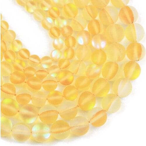 YHBZRET Matte Labradorite Natural Flash ShimmerStone 6/8/10MM Round MoonStone Loose Spacer beads for Jewelry making DIY bracelet