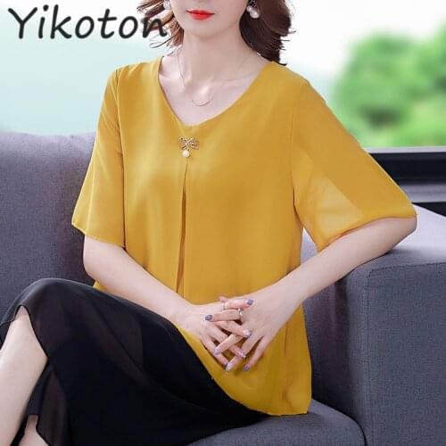 Желтые блузки YIKOTON China At AliExpress