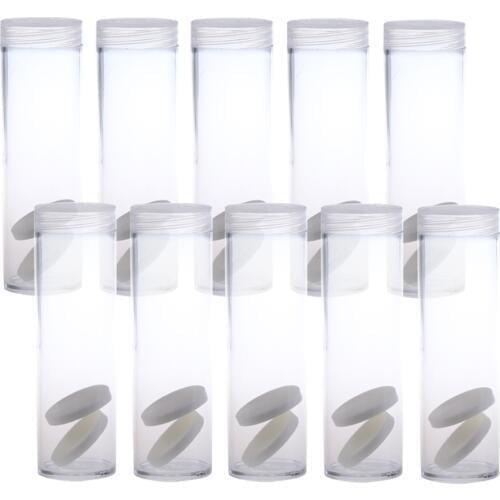 10Pcs/set 32mm Applied Protective Tube Holder Clear Round Cases Coin Storage