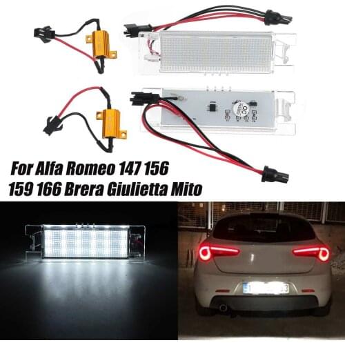 2pcs 18 Led Car Number License Plate Lights For Alfa Romeo 147 156 159 166 Brera Giulietta Mito GF Spider