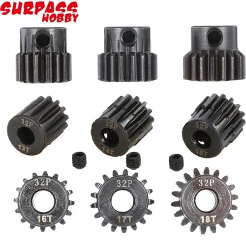 2pcs/lot Surpass Hobby 32DP 13T/14T/15T/16T17T/18T/19T/20T/21T 5.0mm Shaft Metal Pinion Motor Gear For 1/8 RC HSP HPI Car Truck