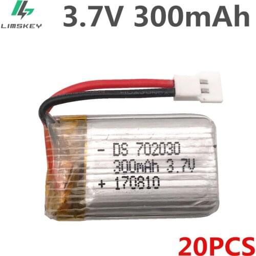 20pcs/lot 3.7 V 300mAh Lipo battery For E55 FQ777 FQ17W DiFeida DFD F180 FY530 Aircraft 3.7 V 300 MAH 20C Lipo battery
