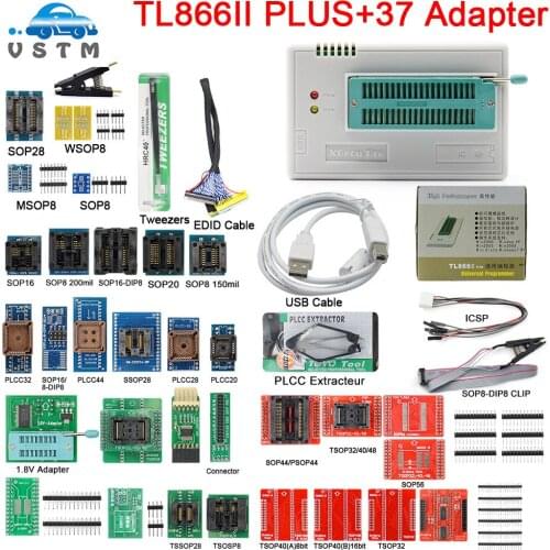 2021 Newest Original V11.00 TL866II Plus Universal Programmer+Full Adapters+SOP8 IC Clip High speed Flash EPROM Programmer