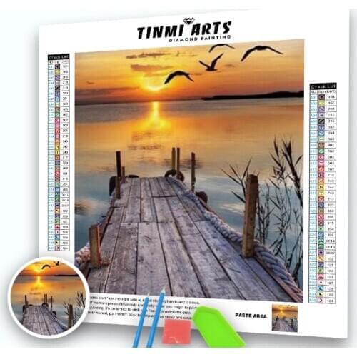 5D Diamond Painting Landscape Sunset Bridge Cross stitch Kit Mosaic Picture of Rhinestones Home Decor Full Drill Diamond Embroid