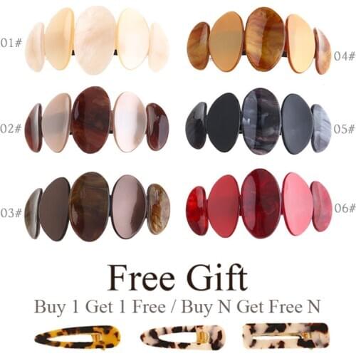 6 Colors Mature Fashion Design Solid Color Factory Direct Supplies Circle Barrette Fow Women Girl 6 Co