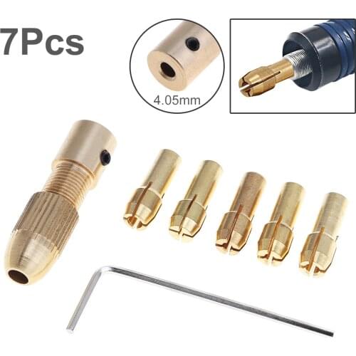 7pcs 4.05mm Mini Self Tightening Drill Chucks support 0.5 - 3.0MM Drill Bit for ABS Board / Lights Board Punch