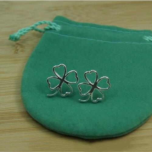 925 Sterling Silver Flowers Stud Earrings For Woman Wedding Engagement Fashion Party Charm Jewelry Gift