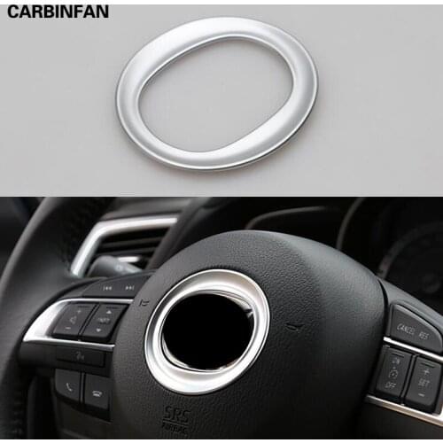 ABS INTERIOR STEERING WHEEL PANEL TRIM COVER BADGE MOLDING GARNISH SURROUND RING RIM FIT FOR MAZDA 3 AXELA M3 2014 2015 2016