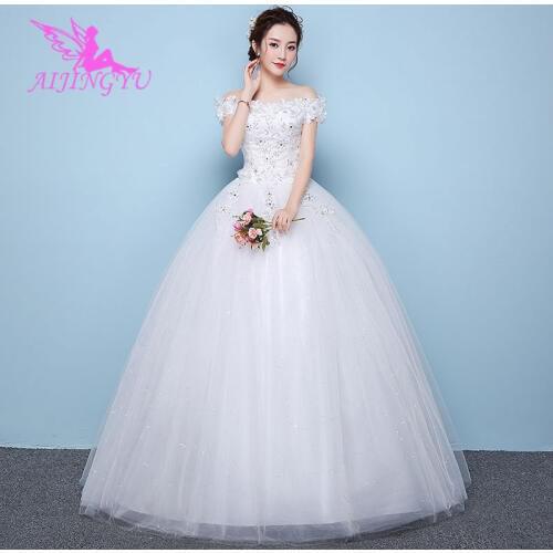 AIJINGYU 2021 gowns Customized new hot selling cheap ball gown lace up back formal bride dresses wedding dress WK461
