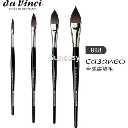 Da Vinci Watercolor Series 898 Casaneo Paint Brush, Oval Pointed Wash, for Calligraphy and Ink, New Wave Synthetics