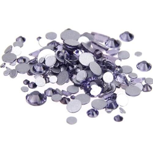 SS3-SS34 Size Select Loose Violet Purple Color Flatback Crystal Rhinestones DIY Bling Non HotFix Nail Glass Crystal Rhinestone