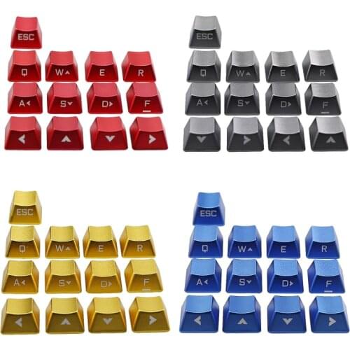 Side Engraving Aluminum Alloy Metal Keycaps For Gaming Mechanical Keyboard OEM keycaps ESC QWERASDF Arrow Cross Shaft Keycap