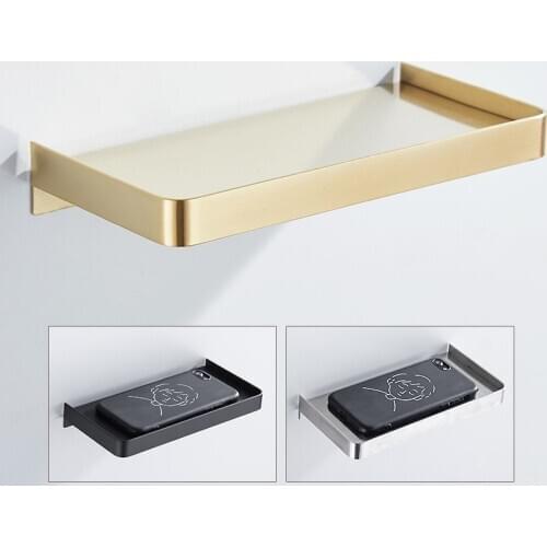 Bathroom phone holder toilet tissue holder tray black 304 stainless steel bathroom shelf