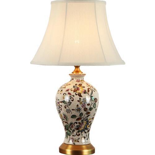European Ceramic Led Dimmer Table Lamp Wedding Foyer Study Bedside Classical Chinese Porcelain Adjustable Desk Light New 2112