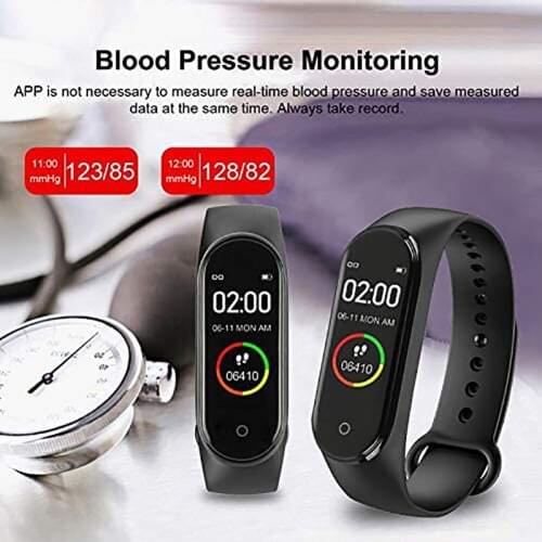 Health Monitoring Bracelet Fitness Equipment Blood Pressure Gym Supplies Heart Rate Temperature Tracker M4 Smartwatch