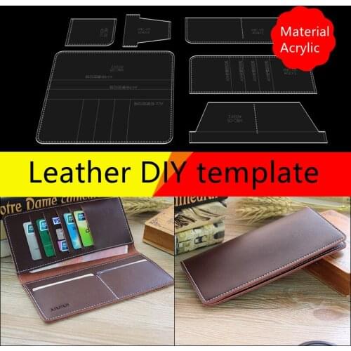 Long Wallet Acrylic Template, Wallet In Hand, Pattern Drawing Template, Handmade Leather Diy Plate Type