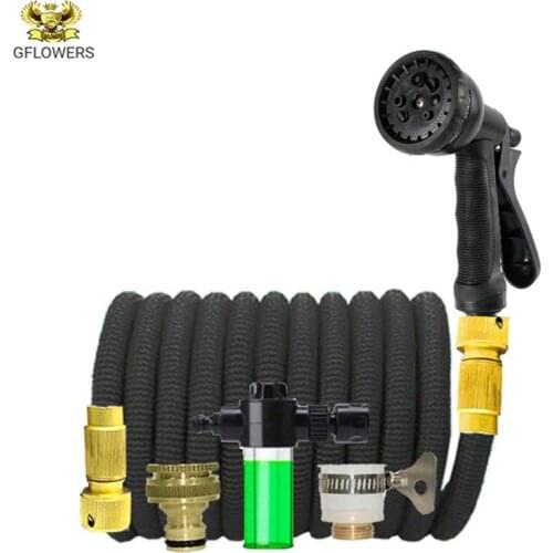 New Watering Irrigation Flexible Expandable Magic Hose Garden Pipe with Spray Water Gun High-Pressure Car Wash Cleaning Tools
