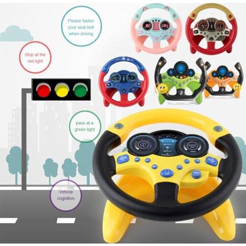 Puzzle Steering Wheel with Light Sound Toy car Wheel Kids Baby Interactive toys Simulation Driving Car Toy Education Toy Gift