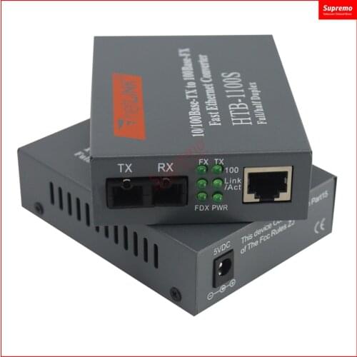 HTB-1100S Single Mode Duplex Fiber 25KM SC Port ConverterOptical Media Converter 10/100Mbps RJ45
