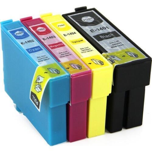 Full Ink 4 PCS Ink Cartridge T1401 T1402 T1403 T1404 for Epson Workforce 60 545 625 630 633 840 WF-3520 3530 3540 7010 With Chip
