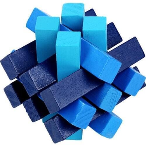 Space Ball Lu Ban Kong Ming Lock Block Brain 3D Wooden Interlocking Puzzles Game Education Learning Toy For Adults Kid