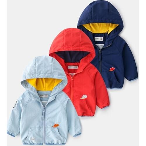 Autumn kids clothes girls jackets boys coat children hooded zipper windbreaker waterproof hoodies animal print fashion Cartoon