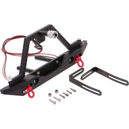 Front Bumper Metal with 2 LED Light for RC Car RC Crawler Traxxas TRX-4 Axial SCX10 & SCX10 II 90046