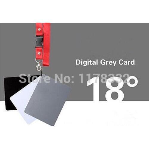Mini 3in1 Digital Grey Card / Neck Strap White Black 18% Gray Color Focus White Balance Strap