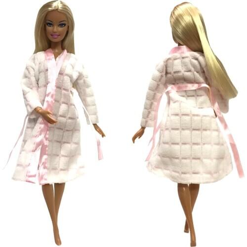 NK 2020 Newest Doll Flannel Coat Fashion Clothes Handmade Dresses Pretty Grows Outfit For Barbie Doll Best gift For Girls