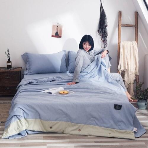 2021 Summer New Style Solid Color Modern Minimalist Students Dormitory Cool Breathable Comfortable Air Conditioner Blanket