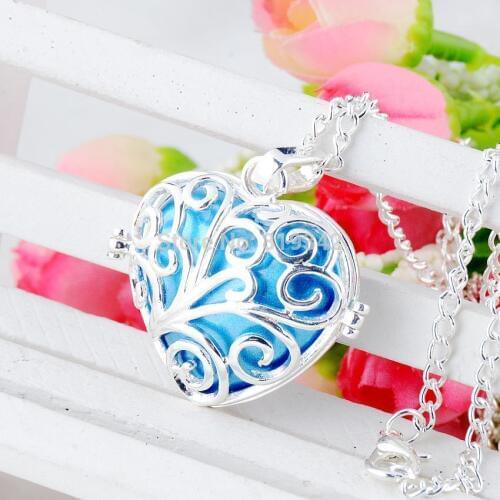 Mum gift Pregnancy Baby Gift Blackened angel mexico bola pregnant bell heart engelsrufer necklace 80cm y0044