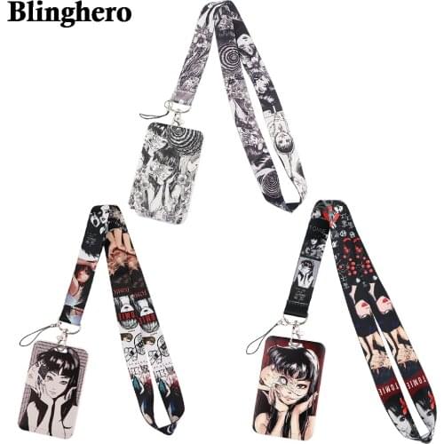 CA1611 Junji Ito Horror Anime Lanyard Neck Strap for key ID Card Cellphone Straps Badge Holder DIY Hanging Rope
