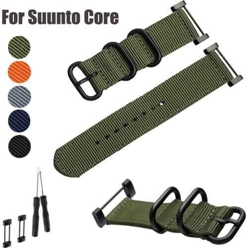 24MM Nylon Outdoor Sport Waterproof Watchband Strap for SUUNTO Core Smart Watch Nato Nylon Watch Band Replacement Wrist Bracelet