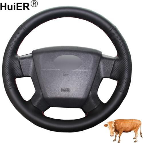 Hand Sewing Car Steering Wheel Cover Top Cow Leather Volant For Jeep Compass 2006 2007 2008 2009 2010 Old Patriot 2007-2010