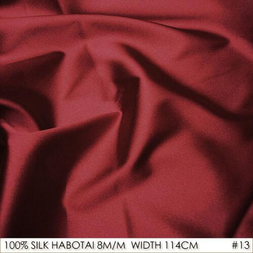 CISULI SILK HABOTAI 114cm width /100% Pure Silk Lining Handmade Batik Painting DIY Patchwork Fabric No.13 Wine Red