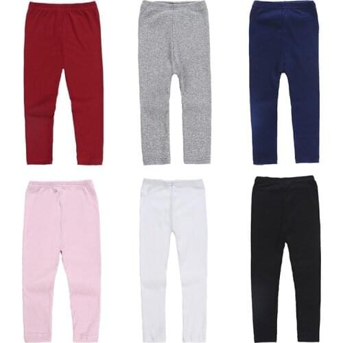 Baby Pants Baby Girl Solid Pattern Pants Leggings Children Cute Stretchy Warm Trousers Bottoms For Girls 2-6Y