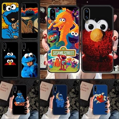 Cookie Monster Sesame Street Phone case For Huawei Honor 6 7 8 9 10 10i 20 A C X Lite Pro Play black soft bumper silicone cover