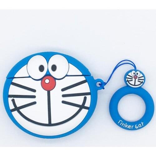 Cute Cartoon Doraemon Robot Cat Headphone Airpods Cases For Apple Airpods 1/2 Silicone Protection Earphone Skin Cover