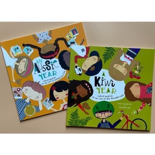 3-8 year Childrens English story book A Kiwi Year / An Aussie Year picture book help child be reader early education 2pc/set