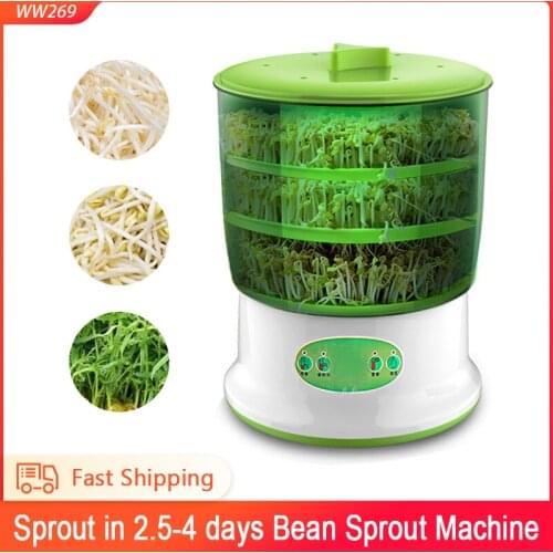 Smart Electric Bean Sprout Machine PP Material Three Seasonal Patterns Constant Temperature Vegetable Seed Planting Bucket