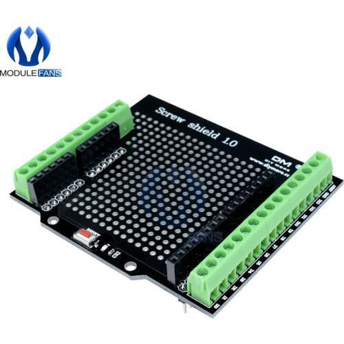 Proto Screw Shield for Arduino Open Source Reset Button D13 LED NEW For Breadboard 3.81 Terminal Double-sided PCB SMT Solder DIY