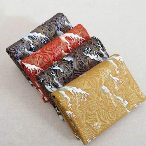 High quality 100% cotton sateen wave printed fabric used for Quilting sewing dress women clothing skirt curtain by 100x150cm